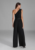 One Shoulder Jumpsuit mit Oberteil aus paillettenbesetzter Spitze