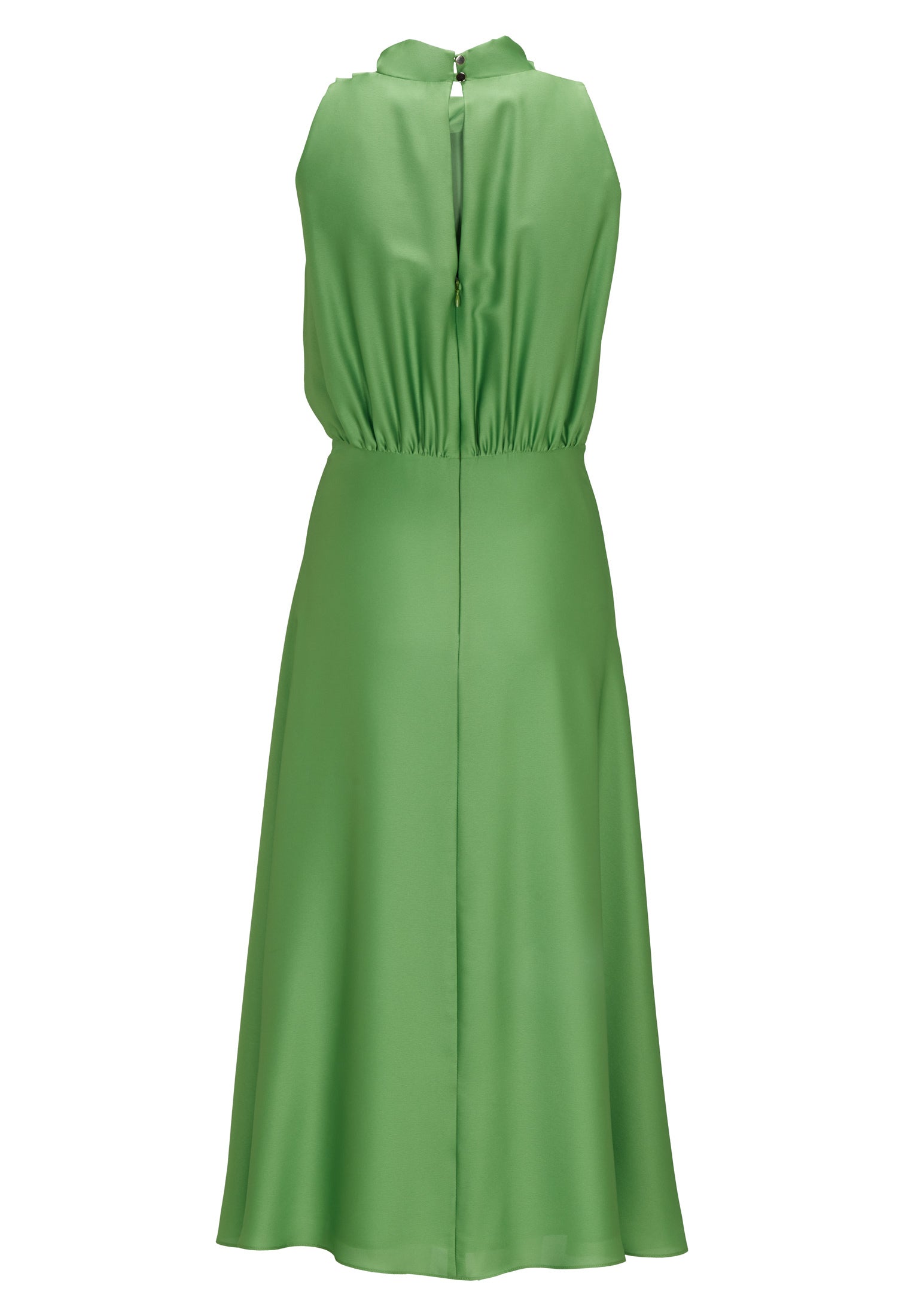 Midi Kleid aus nachhaltigem Satin mit Drapierung am Kragen