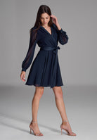 Cocktailkleid aus Chiffon mit Satin Kanten