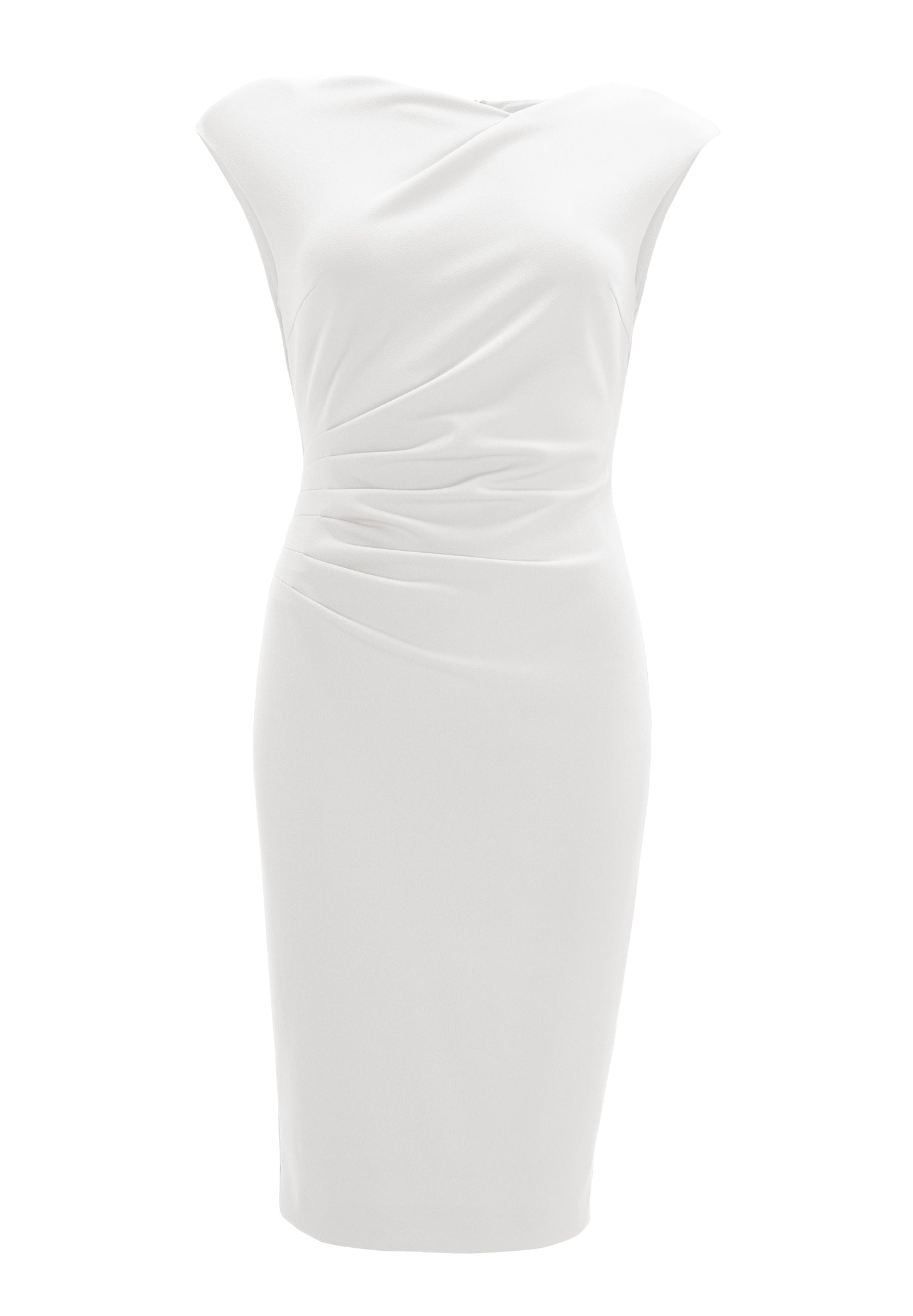 Etui Kleid aus Crepe Jersey mit Drapierung