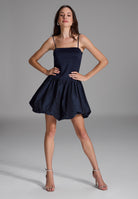 Kurzes Cocktailkleid mit Ballon Rock navy