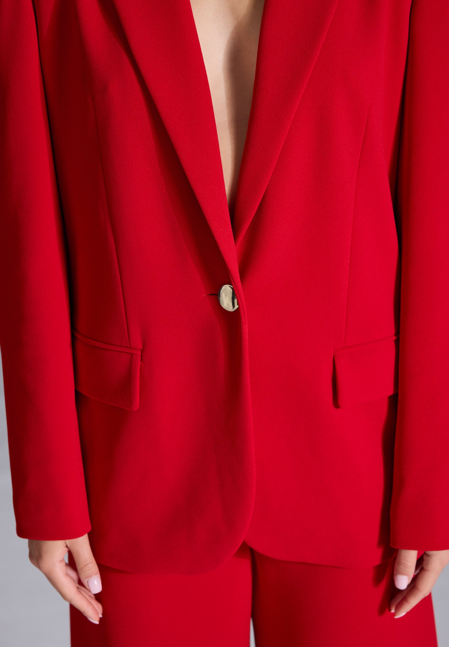 Weite Palazzo Pant aus Crepe Jersey mit Taschen