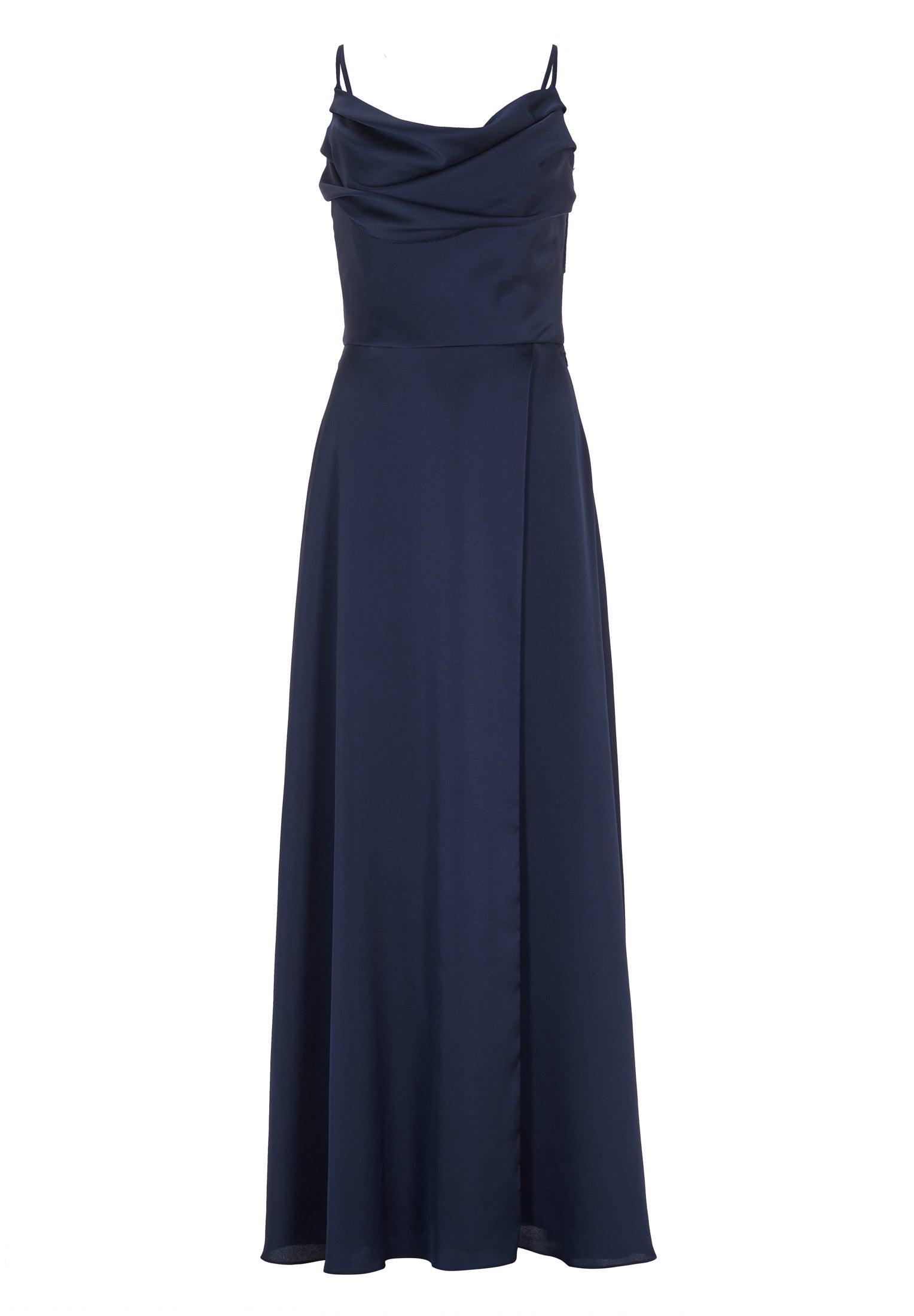 Abendkleid aus Satin mit Rückseite in Rock-Top-Optik