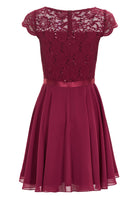 Cocktailkleid mit Spitzenoberteil und Chiffon Rock