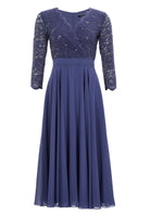 Cocktailkleid aus Material-Mix