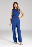 Jumpsuit aus Crepe Jersey mit Drapierung royal blue