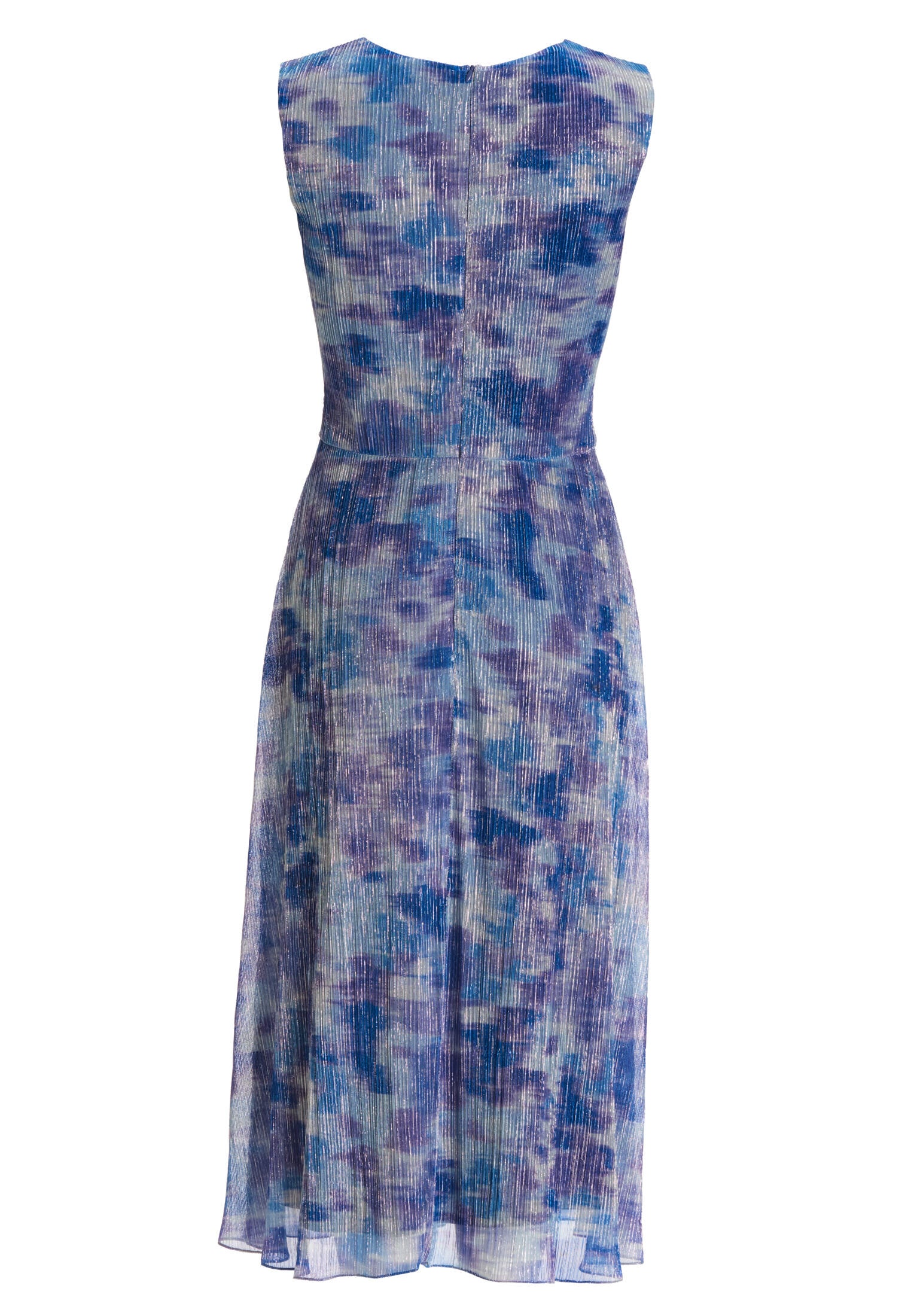 Plissiertes Kleid mit Metallicfäden