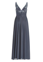 Chiffonkleid mit Spitzenstickerei