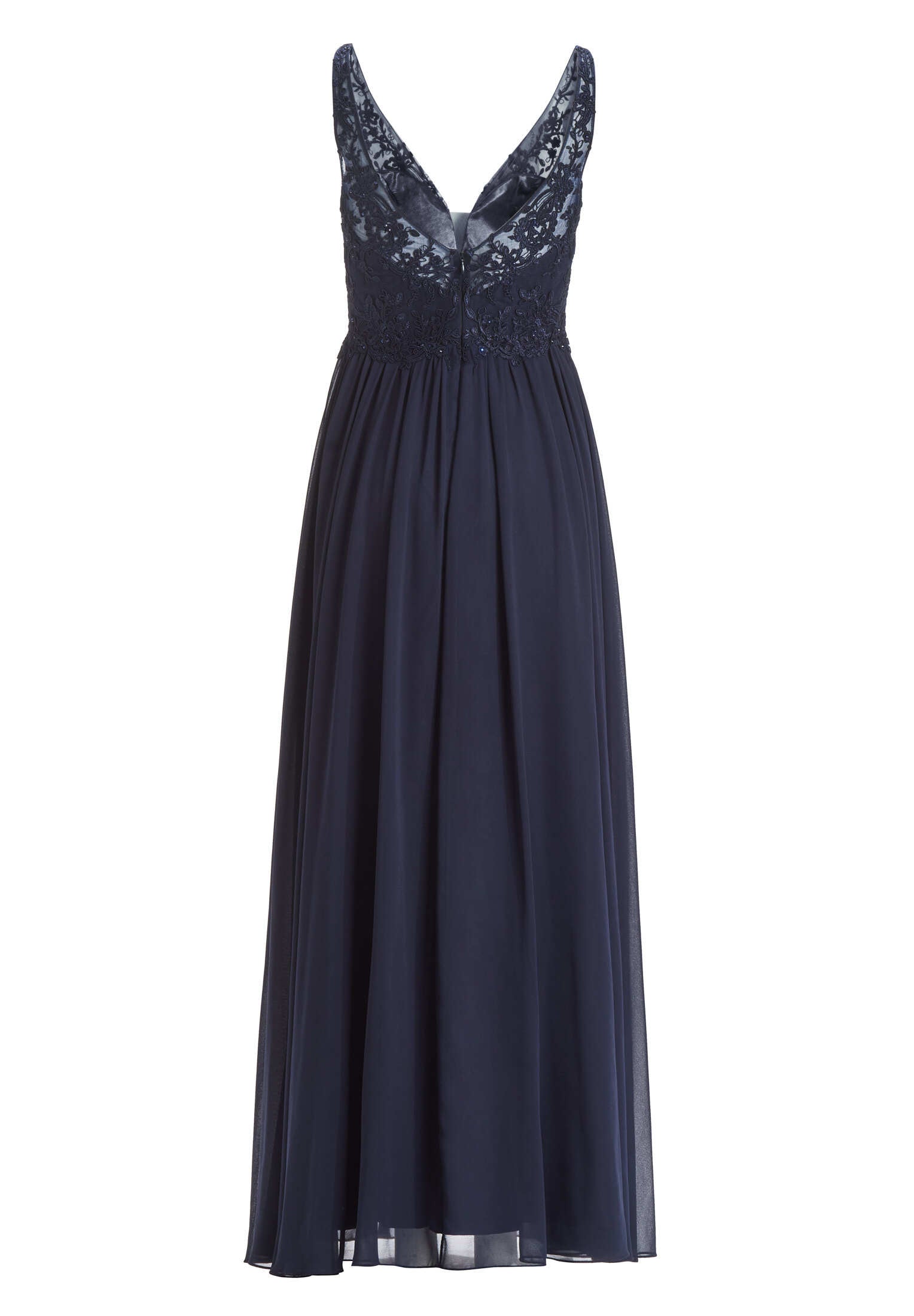 Chiffonkleid mit Spitzenstickerei