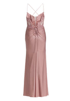 Bodycon Kleid mit Spitzenstickerei und Beinschlitz