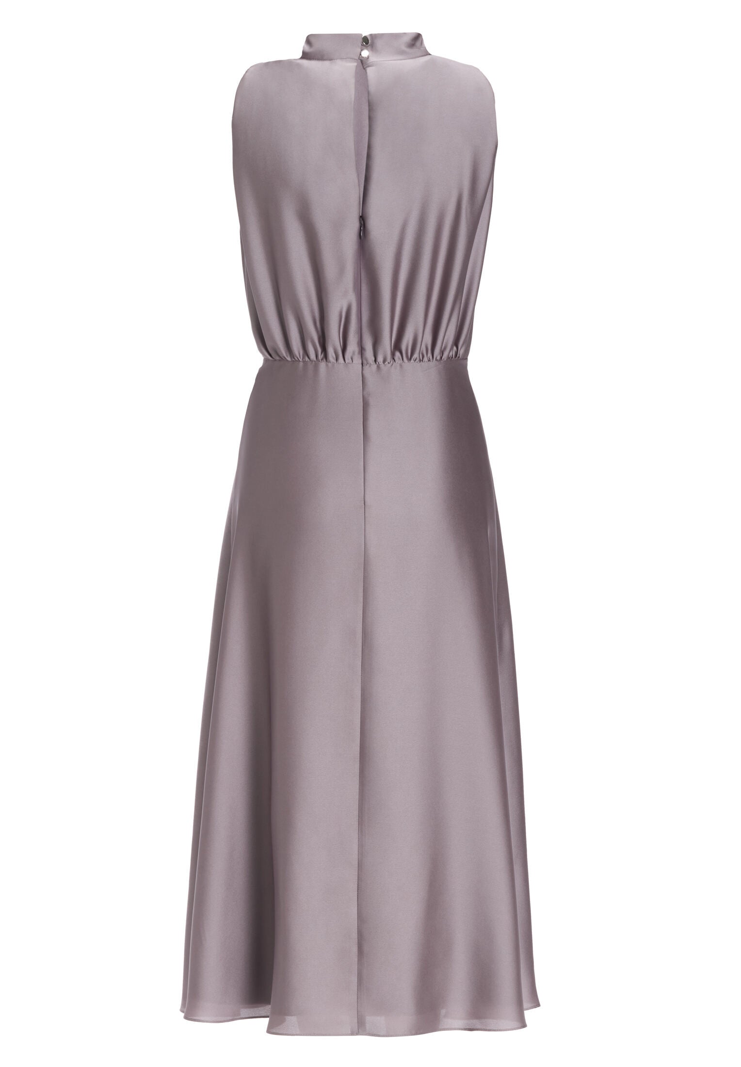 Midi Kleid aus nachhaltigem Satin mit Drapierung am Kragen