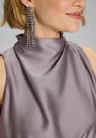 Midi Kleid aus nachhaltigem Satin mit Drapierung am Kragen