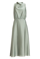 Midi Kleid aus nachhaltigem Satin mit Drapierung am Kragen