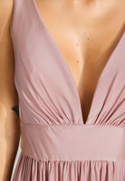 Empire Abendkleid aus Jersey mit Beinschlitz