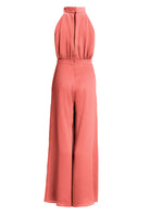 Jumpsuit mit Schluppe aus gehämmertem Satin