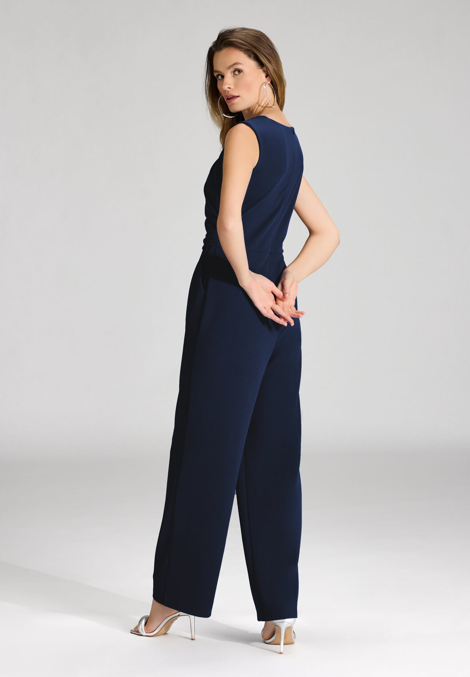 Jumpsuit aus Crepe Jersey mit Drapierung