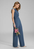 Jumpsuit aus Crepe Jersey mit Drapierung