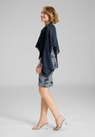 Schlupf-Stola aus Chiffon mit Ärmelschlitzen