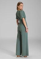 Jumpsuit aus Crepe Jersey mit Ballonärmeln