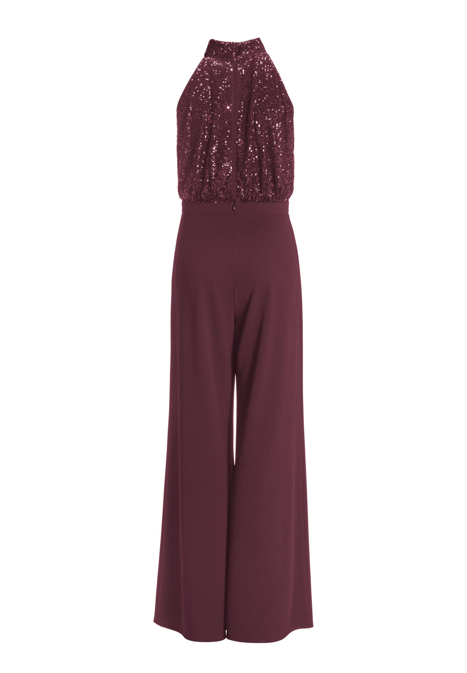 Ärmelloser Jumpsuit mit Schluppenblusen Top aus elastischer Paillette