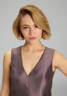 Midi langes Cocktailkleid aus Twill mit Godets