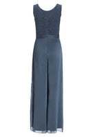 Jumpsuit mit weitem Bein und Oberteil aus elastischer Spitze