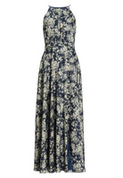 Maxikleid aus floral bedrucktem Satin mit Zierträger