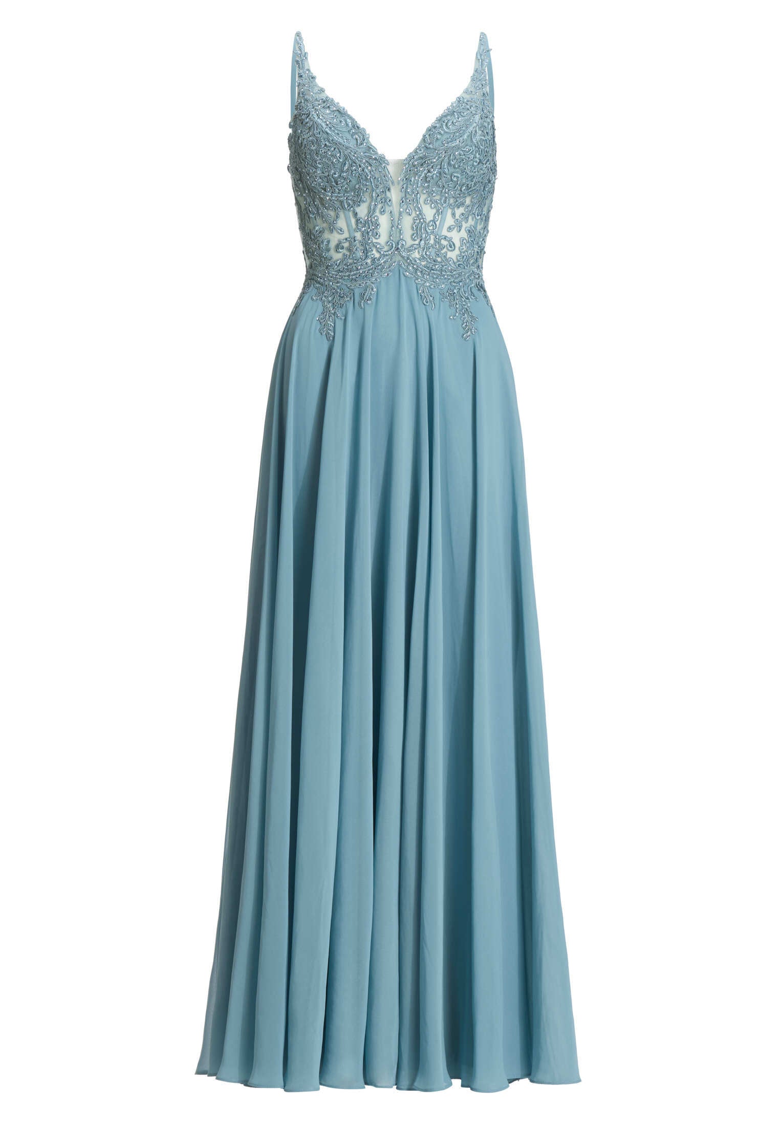 Chiffonkleid mit Stickerei