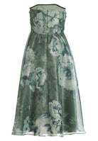 Korsage Kleid aus bedrucktem Organza