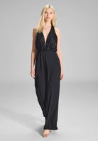 Jumpsuit mit besticktem Top aus Paillette black