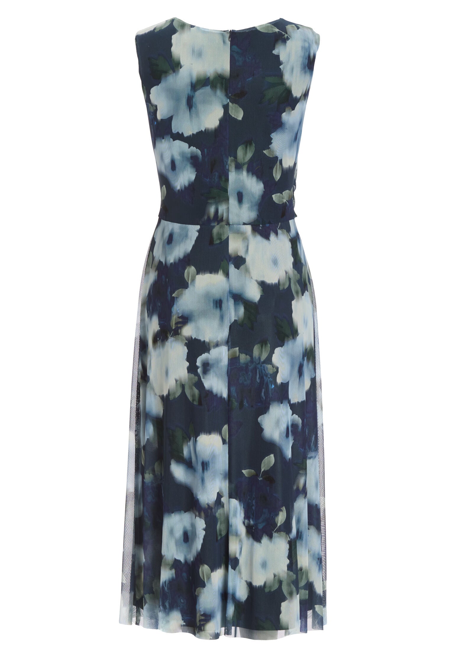 Midi Kleid aus weichem Mesh mit Ikat Druck