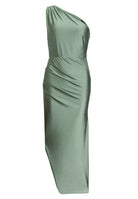 Midi Kleid One Shoulder aus Jersey Satin