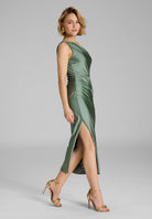 Midi Kleid One Shoulder aus Jersey Satin
