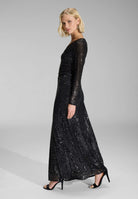 Gerafftes Abendkleid aus elastischer Paillette