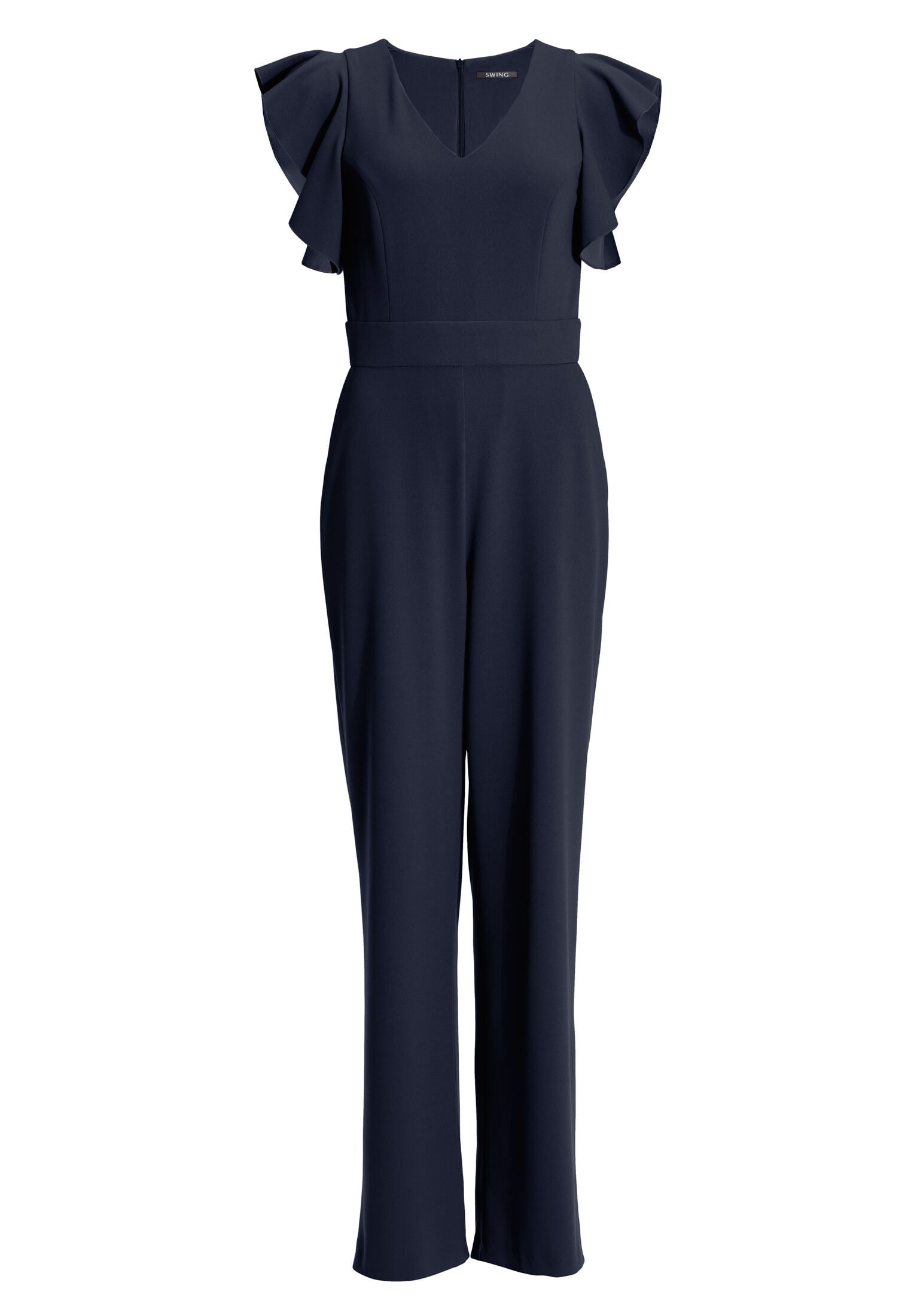 Jumpsuit aus Crepe Jersey mit Volant Ärmeln