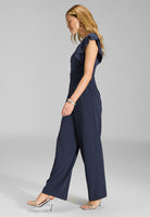 Jumpsuit aus Crepe Jersey mit Volant Ärmeln