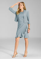 Taillierte Jacke aus Jersey Crêpe ice blue