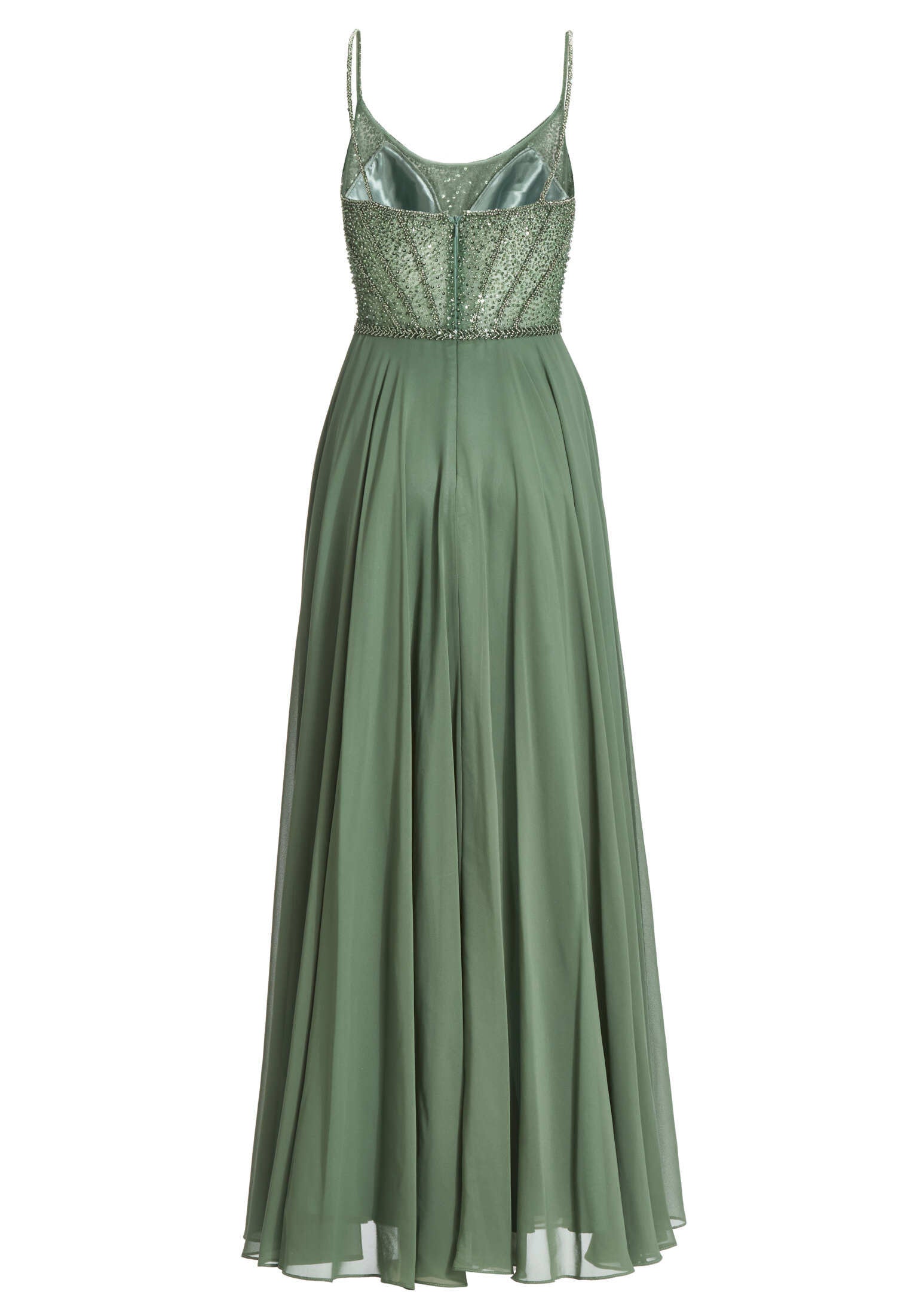 Chiffonkleid mit besticktem Top