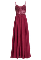 Chiffonkleid mit besticktem Top