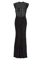 Hochgeschlossenes Paillettenkleid mit Rückenausschnitt