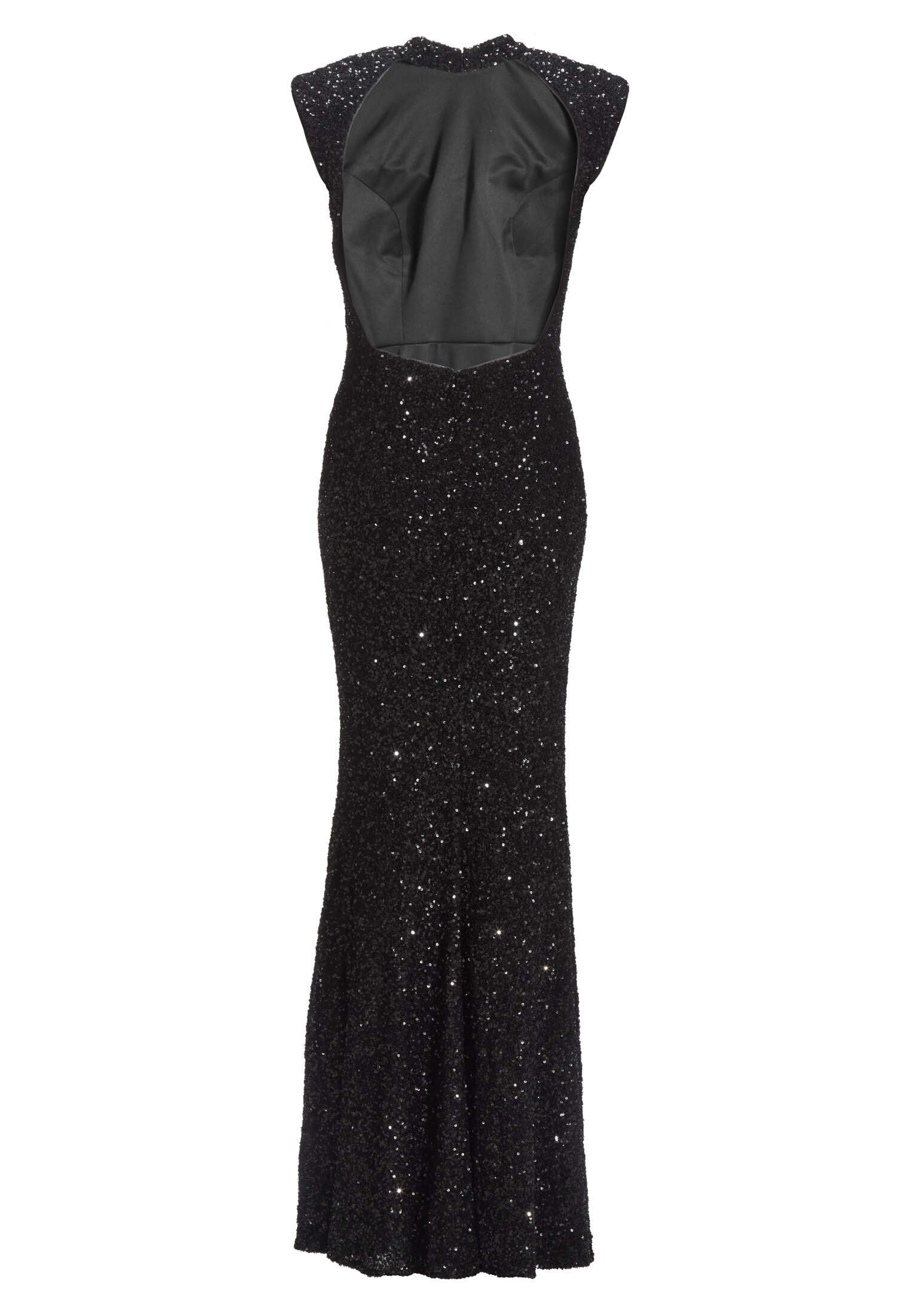 Hochgeschlossenes Paillettenkleid mit Rückenausschnitt