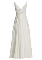 Abendkleid mit Chiffonrock und Stickerei