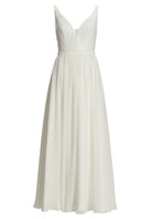 Abendkleid mit Chiffonrock und Stickerei