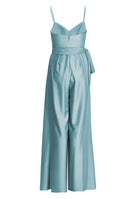 Satin Jumpsuit mit angedeutetem Wasserfallausschnitt