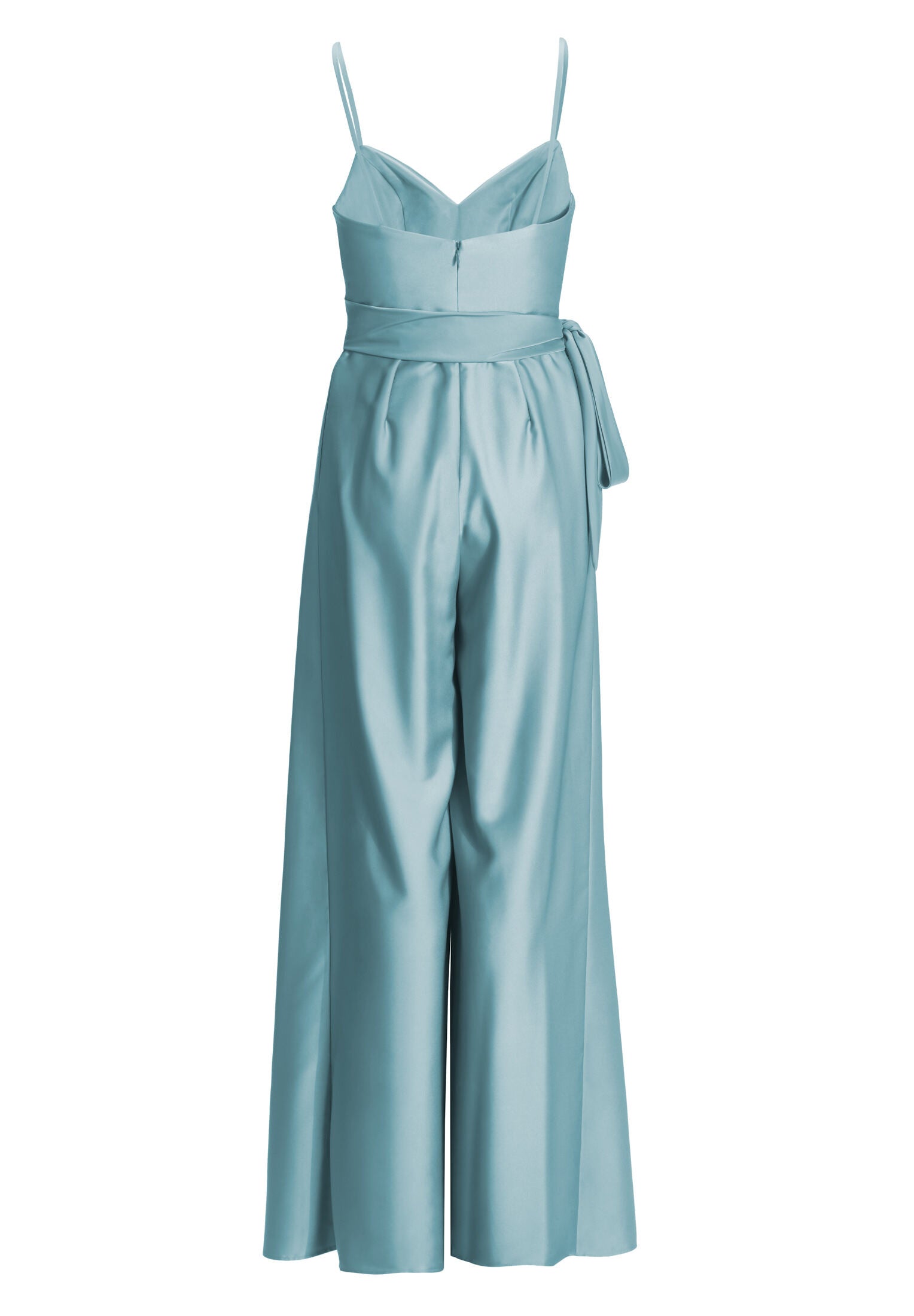 Satin Jumpsuit mit angedeutetem Wasserfallausschnitt