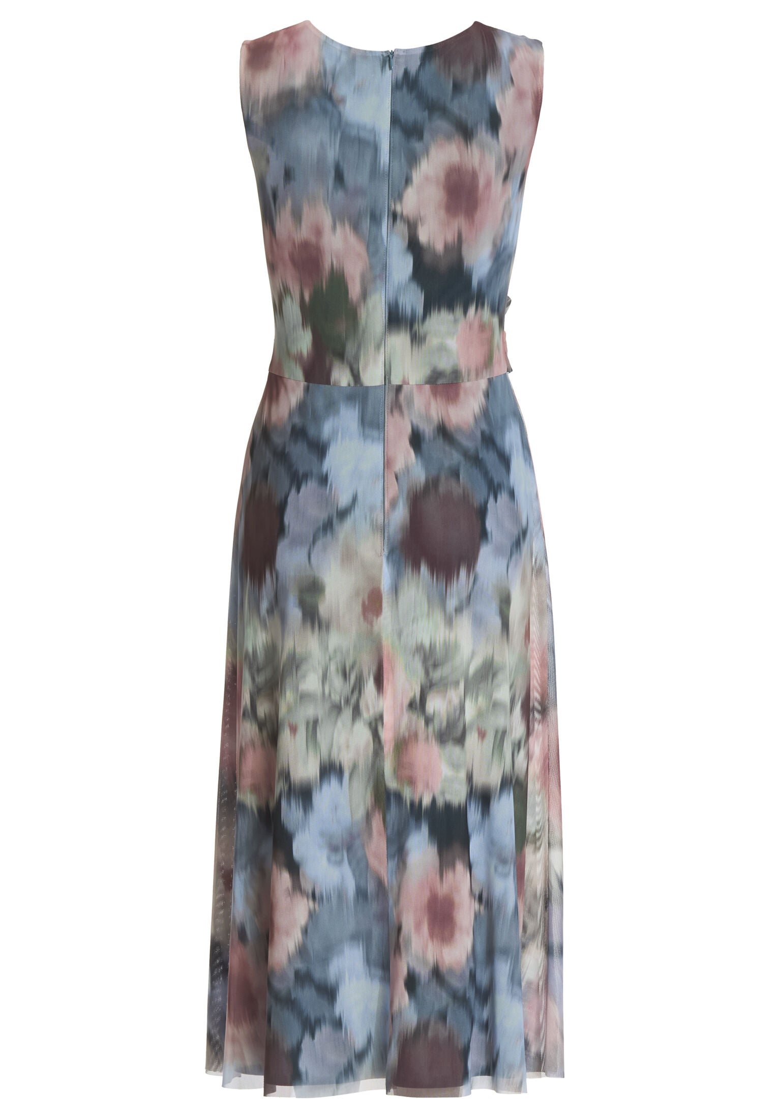 Midi Kleid aus Mesh mit Ikat Druck