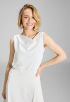 Cocktailkleid aus Satin mit Wasserfall Ausschnitt und seitlichem Godet