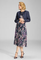 kurze Jeansjacke aus Stretch Denim navy