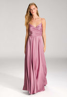 Satinkleid mit Schnürung am Rücken rosy pink