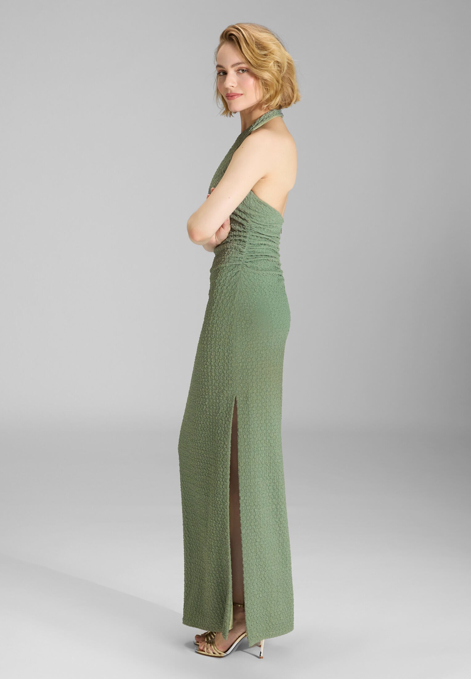 Figurbetontes Abendkleid aus Jersey Cloque